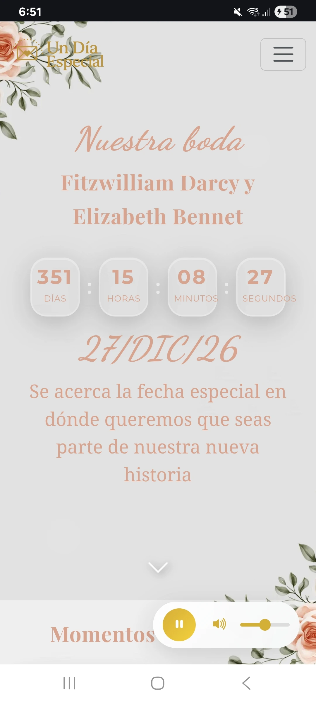 Ejemplo de invitación digital